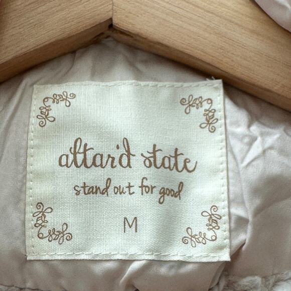 NWT Altar’d State Alpine  Quilted Puffer‎ Comfy Jacket In Champagne Size M - Picture 4 of 12